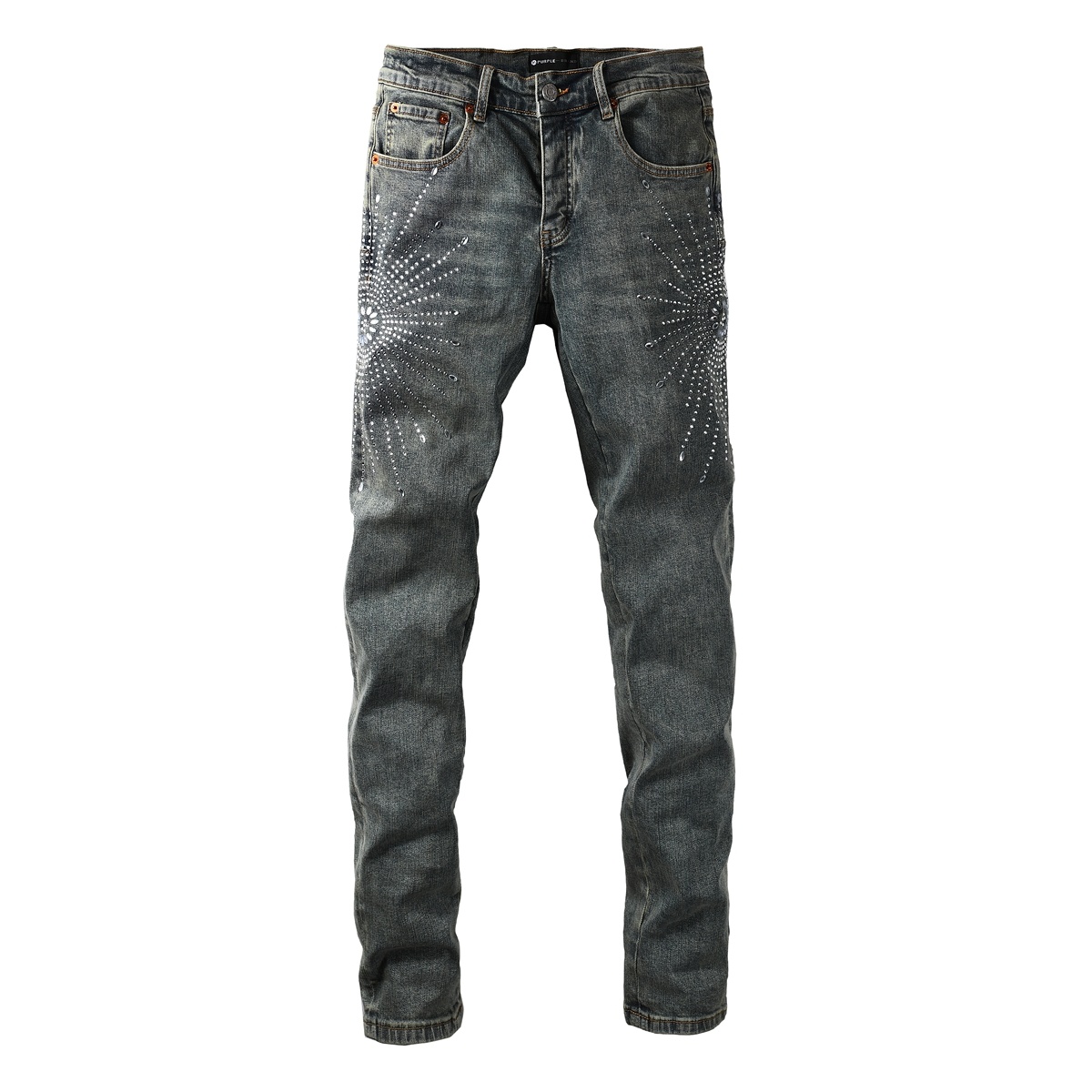 Men’s Purp Brand Skinny‑Fit Rhinestone Denim Jeans, Brand New With All Tags | Style PU9122 - Image 2
