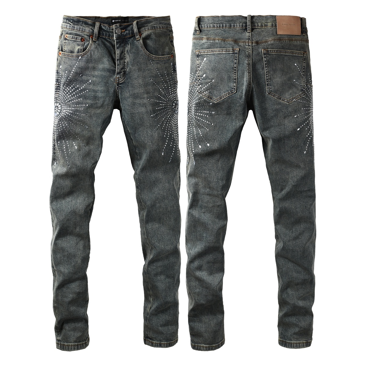 Men’s Purp Brand Skinny‑Fit Rhinestone Denim Jeans, Brand New With All Tags | Style PU9122