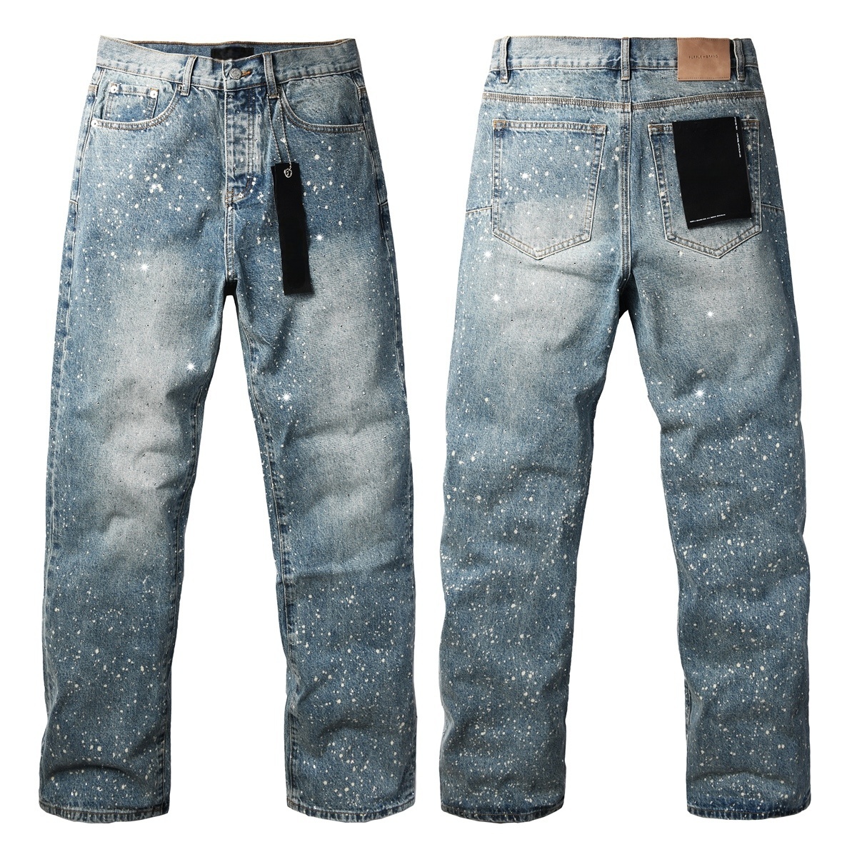 Men’s Purp Brand Baggy‑Fit Rhinestone Denim Jeans, Brand New With All Tags | Style PU9126