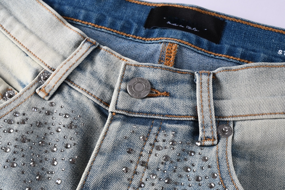 Men’s Purp Brand Skinny‑Fit Rhinestone Denim Jeans, Brand New With All Tags | Style PU9127 - Image 5
