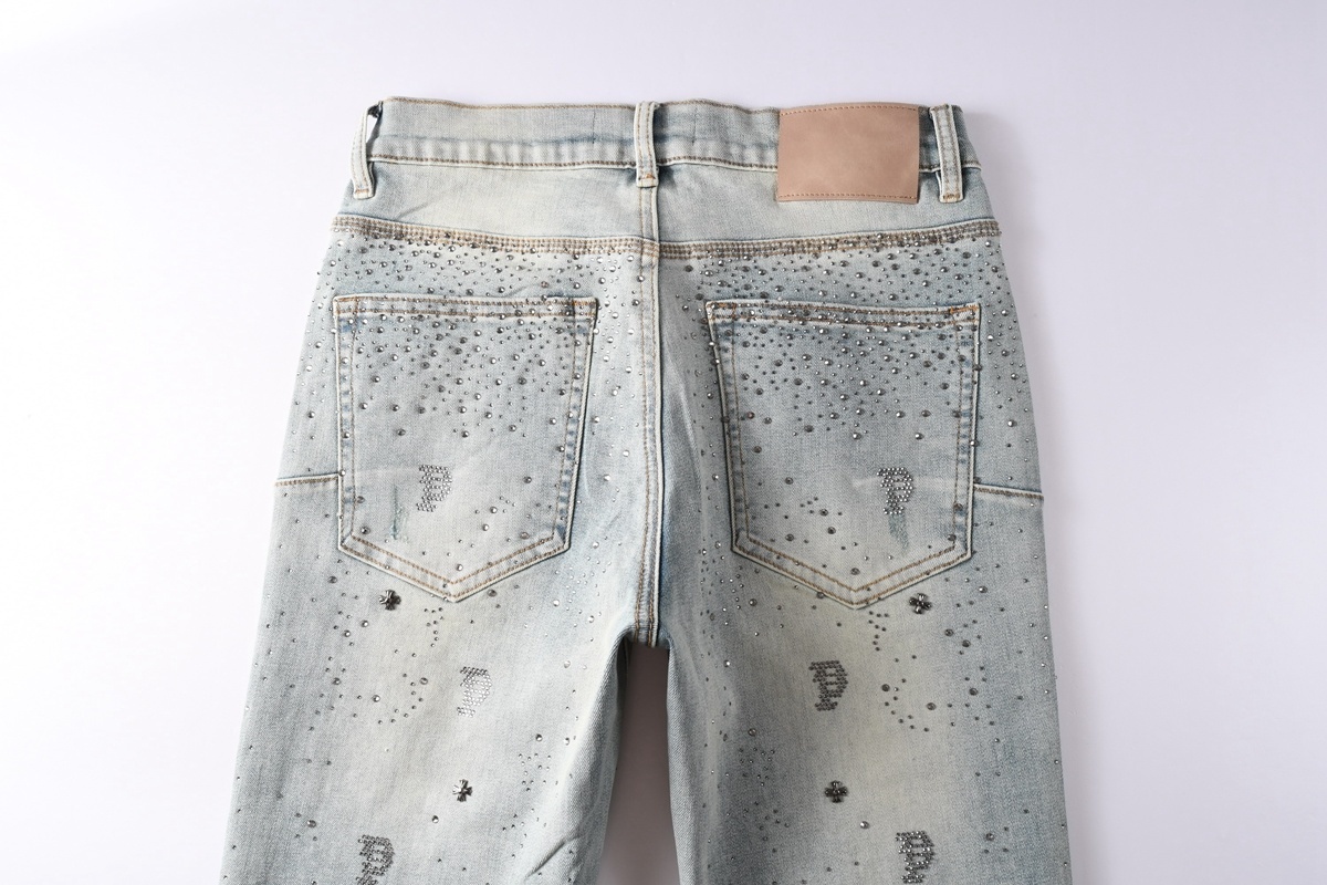 Men’s Purp Brand Skinny‑Fit Rhinestone Denim Jeans, Brand New With All Tags | Style PU9127 - Image 7