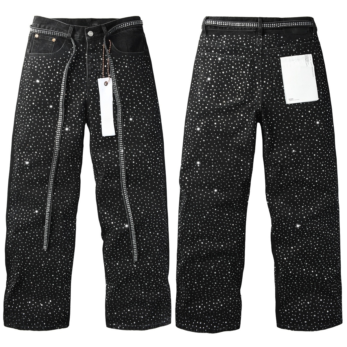 Men’s Purp Brand Baggy‑Fit Rhinestone Denim Jeans, Brand New With All Tags | Style PU9128