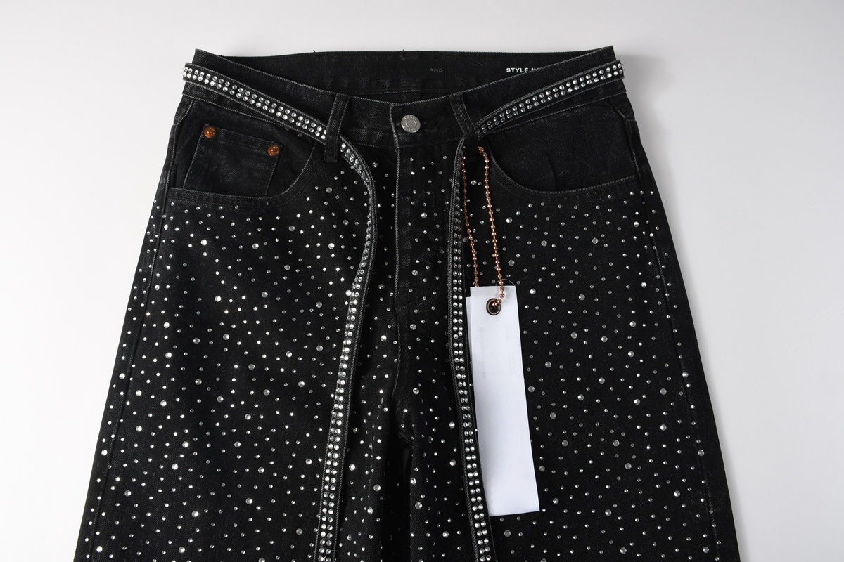 Men’s Purp Brand Baggy‑Fit Rhinestone Denim Jeans, Brand New With All Tags | Style PU9128 - Image 4