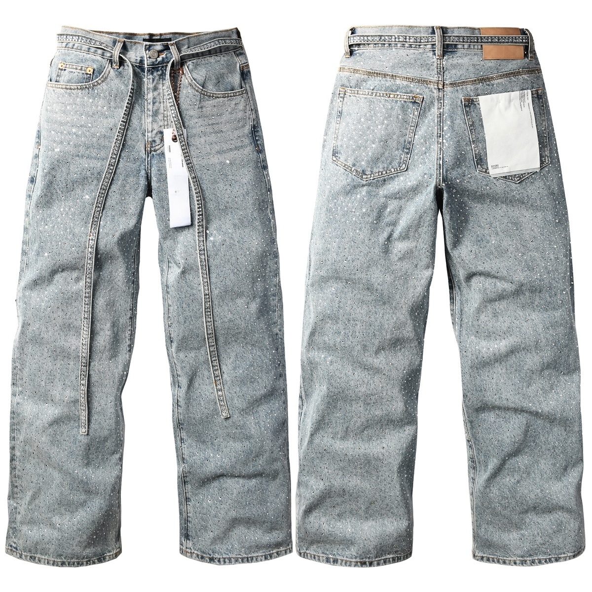 Men’s Purp Brand Baggy‑Fit Rhinestone Denim Jeans, Brand New With All Tags | Style PU9129