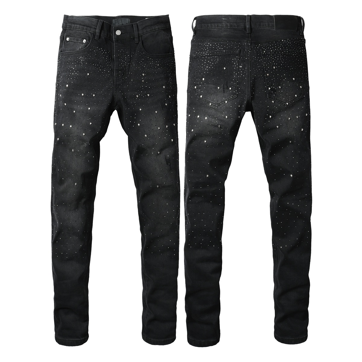 Men’s Purp Brand Skinny‑Fit Rhinestone Denim Jeans, Brand New With All Tags | Style PU9130