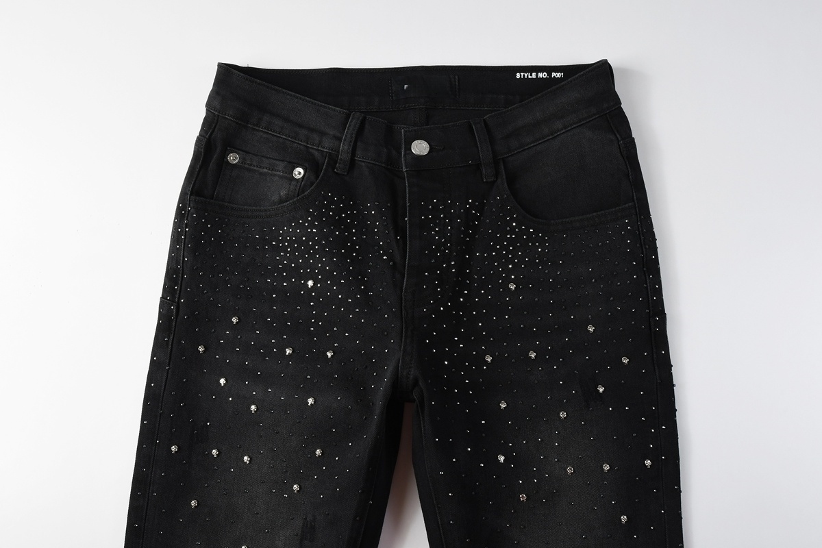 Men’s Purp Brand Skinny‑Fit Rhinestone Denim Jeans, Brand New With All Tags | Style PU9130 - Image 4