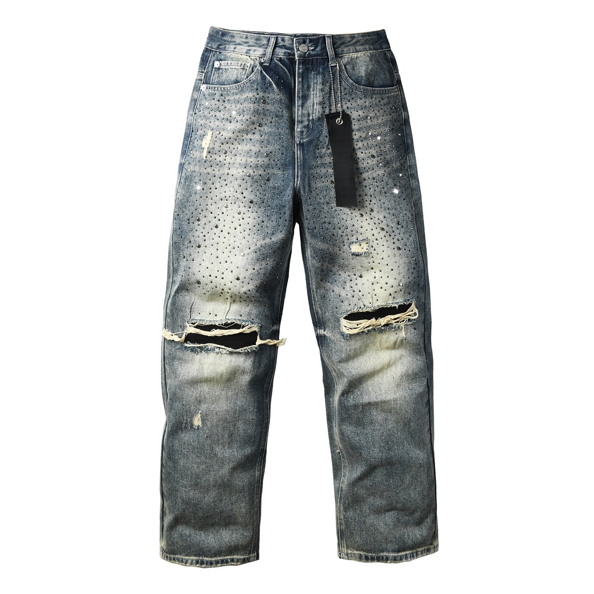 Men’s Purp Brand Baggy‑Fit Rhinestone Denim Jeans, Brand New With All Tags | Style PU9131 - Image 2