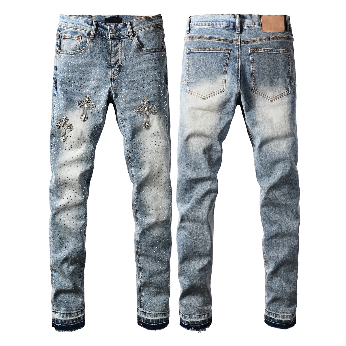 Men’s Purp Brand Skinny‑Fit Rhinestone Denim Jeans, Brand New With All Tags | Style PU9132