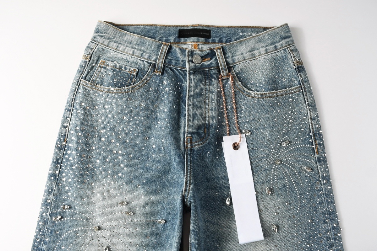 Men’s Purp Brand Baggy‑Fit Rhinestone Denim Jeans, Brand New With All Tags | Style PU9133 - Image 4