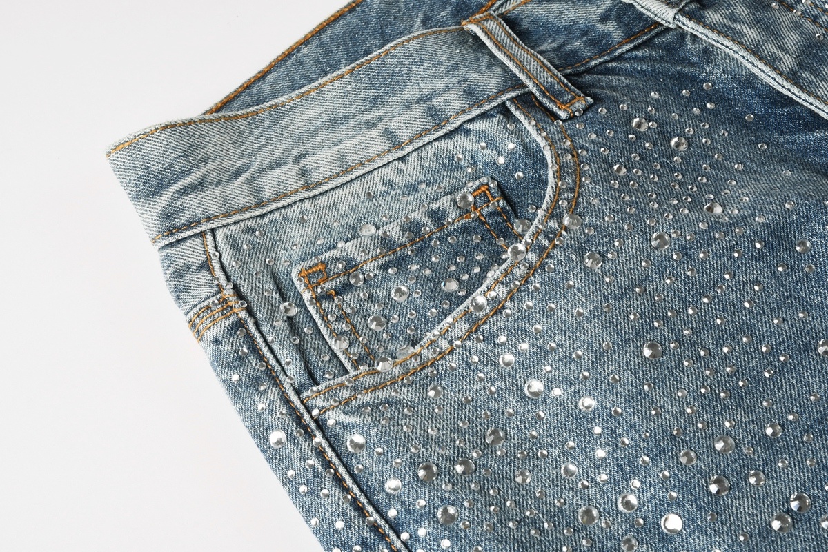 Men’s Purp Brand Baggy‑Fit Rhinestone Denim Jeans, Brand New With All Tags | Style PU9133 - Image 5