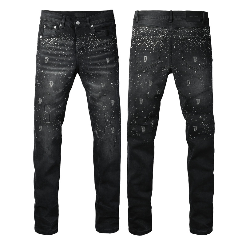 Men’s Purp Brand Skinny‑Fit Rhinestone Denim Jeans, Brand New With All Tags | Style PU9144