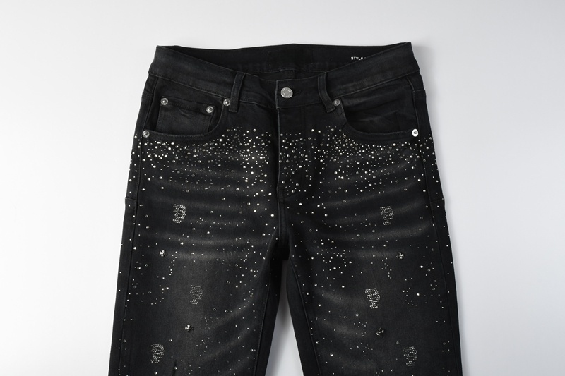 Men’s Purp Brand Skinny‑Fit Rhinestone Denim Jeans, Brand New With All Tags | Style PU9144 - Image 4